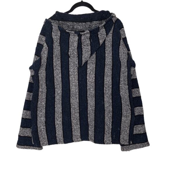 Molina vintage Baja Hoodie Sweater pullover Size Medium Unisex Blue and Gray - Picture 2 of 16